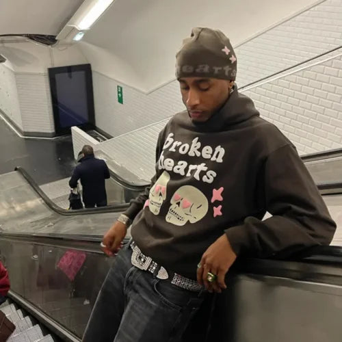 Broken Planet Market Broken Hearts Hoodie Dark Brown